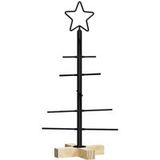 Arbre De Noël Sapin De Noël En Métal Noir 59,5 cm Acier Peint Par Poudre