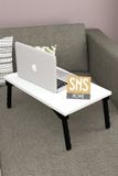 Merkloos SNS Home Verrijdbare bijzettafel voor laptops, in hoogte verstelbaar, 60 x 35,5 cm, wit
