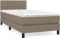 vidaXL Boxspring met matras stof taupe 90x190 cm