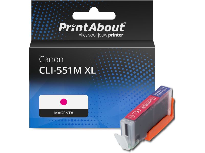 PrintAbout Inktcartridge CLI-551M XL Magenta Hoge capaciteit geschikt voor Canon