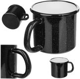 KADAX Scerni emaille mok 400 ml zwart