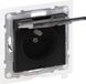 Legrand Enkele stopcontact, zwart, 2P+A, 16A, 250V, automatische klemmen, Suno, artikelnummer 721486