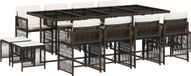 vidaXL 13-delige Tuinset met kussens poly rattan bruin