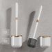 Wan GmbH Set de 2 brosses de toilette, silicone, long manche, fixation murale, blanc