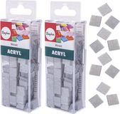 Rayher hobby materialen Rayher Mozaiek steentjes/tegeltjes - 410 stuks - zilver - 1 x 1 cm - Kunststof