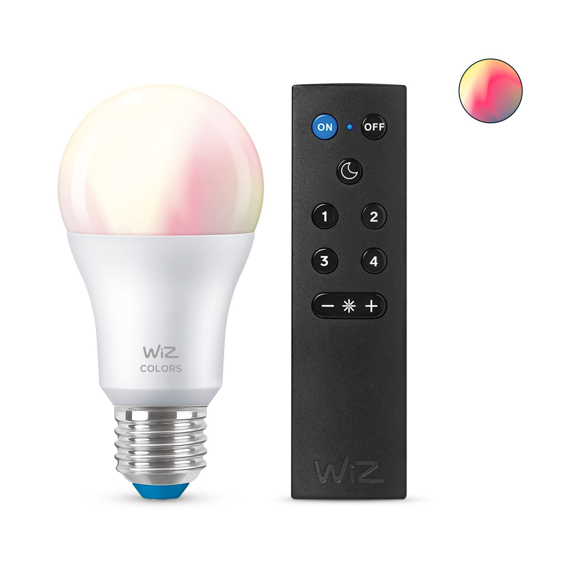 WiZ Smart LED Lamp - E27 - 8W (60W Equivalent) - RGB - Wi-Fi - Incl. Remote
