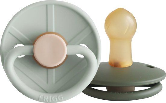 Frigg Little Viking Fopspeen - Rond - 2 Stuks - 0-6 Mnd - Sage/Olive