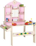 roba Houten Kinderwinkel met Accessoires, Roze/Wit/Naturel