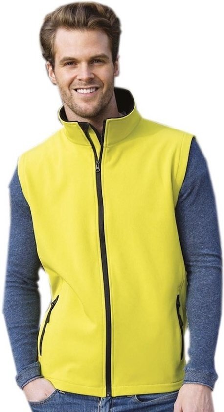 Result Softshell casual bodywarmer geel voor heren - Outdoorkleding wandelen/zeilen - Mouwloze vesten M (38/50