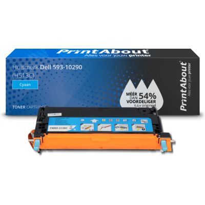 PrintAbout Huismerk Dell 593-10290 (H513C) Toner Cyaan | Compatibel