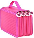 72 Yosoo Oxford Multi-layer etui voor 72 kleurpotloden, make-upkwastentas, pennenetui, stationaire pennenzak met grote capaciteit (rozerood)