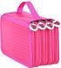 72 Yosoo Oxford Multi-layer etui voor 72 kleurpotloden, make-upkwastentas, pennenetui, stationaire pennenzak met grote capaciteit (rozerood)