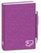Seven Schoolagenda standaard gedateerd 12 maanden met pen, paars, 352 pagina's, glanzende omslag, formaat 14,5 x 18,5 cm, meisjes en jongens