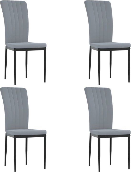vidaXL Eetkamerstoelen 4 stuks fluweel lichtgrijs