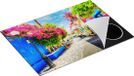 Chefcare Inductie Beschermer Kleurrijke Straat op het Eiland Kos, Griekenland - 75x50 cm - Multicolor