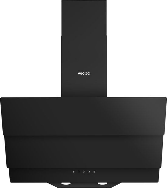 Wiggo WE-B643G(B) - 60cm Black Angled Cooker Hood - Triple Glass