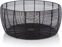 XLBoom Dora Low Opbergmand - Zwart - Metaal - Rond - 43.5 x 43.5 x 20 cm