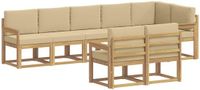 vidaXL - Bank loungeset - 8 zitplekken - Polyester - Wit en Beige