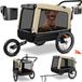 KESSER® Chariot de vélo pour chien jusqu'à 40 kg 3 en 1 Poussette pour chien - Chariot de vélo Chien Jogger - Beige