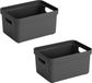 Sunware Boîte de rangement Sigma - Lot avantageux de 6 pièces - plastique - anthracite - 13 litres - bac de rangement - 35 x 25 x 18 cm