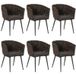 Mendler HWC Set van 6 aluminium eetkamerstoelen, model HWC-N38, met armleuningen, bekleed met olefin touw in bruin, kussen in donkergrijs