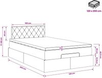 vidaXL Ottoman Bed with Mattress Light Grey 120 x 200 cm Velvet