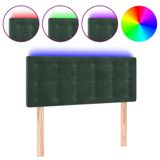 VidaXL Hoofdeind & Voeteind Donkergroen Polyester Hout 800x50x780-880 mm LED 550 mm