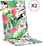 vidaXL Tuinstoelkussens 2 stuks 120x50x3 cm stof groen en roze
