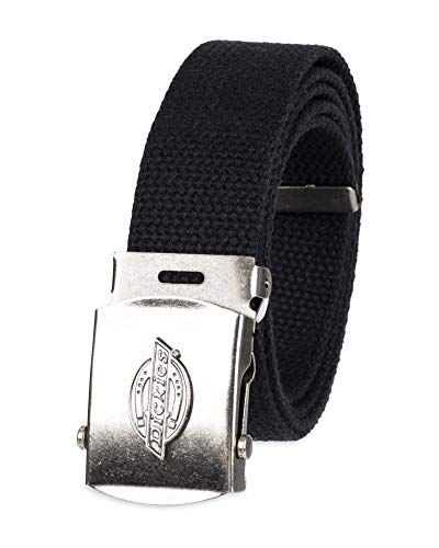 Dickies Men's Cotton Belt with Military Logo Buckle - Black - One Size