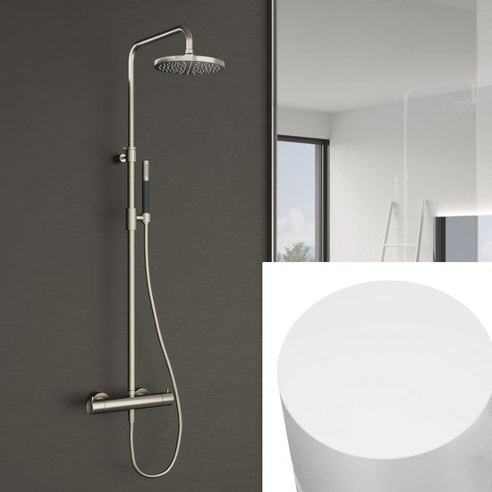 Hotbath Cobber Stortdoucheset Mat Wit - Met Handdouche en Regendouche