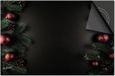 Dietrix Inductie Beschermer - 65x52cm - Rode Kerstballen op Zwart - DELUXE