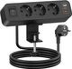 Multiprise de table avec 3 compartiments, 2 QC et Type-C - Multiprise 7-en-1 avec 3 USB et interrupteur