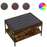 VidaXL Table basse avec LED Infinity 70x50x38 cm Chêne fumé