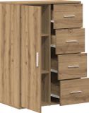 vidaXL Dressoir Artisan Eiken 60 x 31 x 84 cm Bewerkt Hout