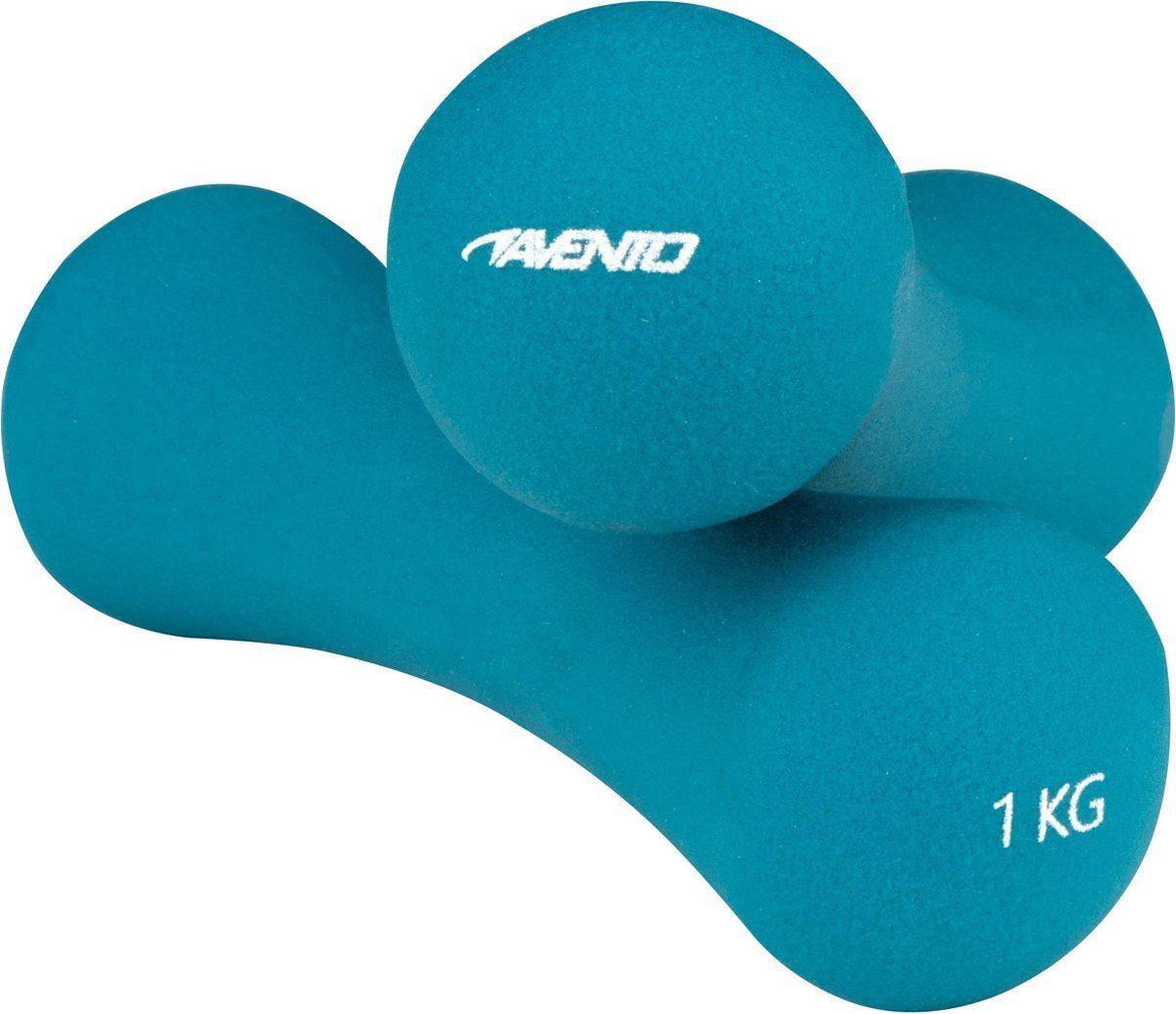 Avento Handgewicht Set - Bone - 2x 1 kg - Blauw