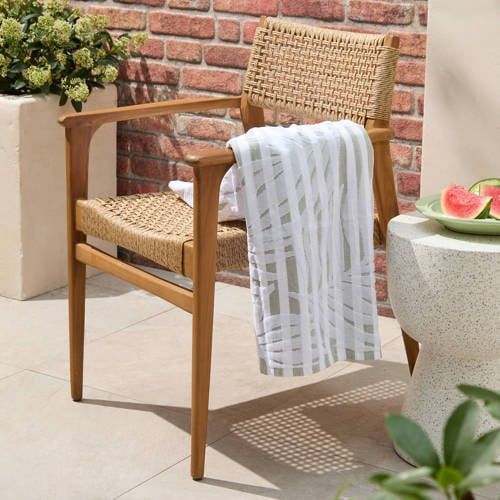 BEACHWAVE strandlaken Floral - groen (velours) (180x100 cm)