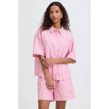 ICHI gestreepte top roze