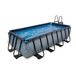 EXIT Stone Rectangular Pool 400x200x100cm - Grey - with Filter Pump