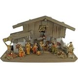 Krippenursel Krippe Weihnachtskrippe Eismannsberg inkl. 12-tlg. Figurensatz K 181 (12-tlg), Handarbeit aus Holz, Moos, Heu, Krippenputz