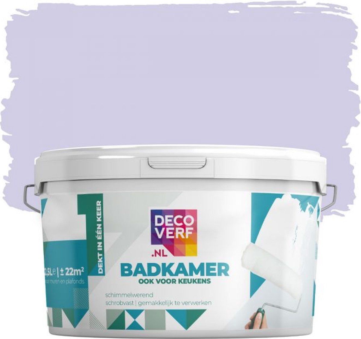 Decoverf.nl Decoverf badkamerverf 2.5L zacht lila