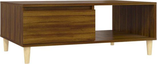 vidaXL Salontafel 90x60x35 cm bewerkt hout bruin eikenkleur