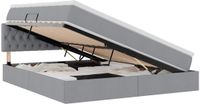 vidaXL Opbergbed met matras Lichtgrijs 160 x 200 cm fluweel