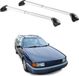 Aurilis Omac Barres De Toit Transversales Certifiées Tüv Pour Vw Passat B2-b3-b4 Break 1980-1997 – Verrouillables (4 Antivols) – Charge Max 100 Kg – Sangle Inox + Protection Caoutchouc Argent