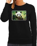 Bellatio Decorations Panda Dieren sweater met pandaberen foto - zwart - voor dames - natuur / panda cadeau trui - kleding / sweat shirt XXL