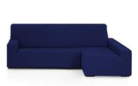 Martina Home Emilia Elastische bankovertrek voor chaise longue, textuur, marineblauw, Brazo derecho (mirando de frente)