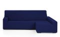 Martina Home Emilia Elastische bankovertrek voor chaise longue, textuur, marineblauw, Brazo derecho (mirando de frente)