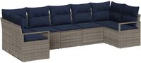 vidaXL - Bankstel - 5 zitplaatsen - Grijs - Polyrattan
