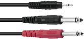 Omnitronic Adaptercable 3.5 Jack/2xJack ECO 1 5m bk