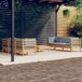 Prolenta Maison Exclusive - Tuinset voor 7 personen met grijze kussens, gemaakt van grenenhout