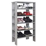 RICOO Schoenenrek smal en hoog 105 x 60 x 32 cm staand rek geperst hout grijs WM041-PL